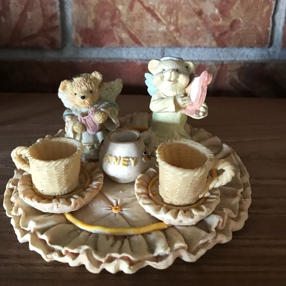 ❤️Rare Vintage Teddy Bear Angel Miniature Tea Set‼️FINAL SALE - Picture 1 of 11